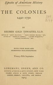 Cover of: The colonies, 1492-1750 by Reuben Gold Thwaites