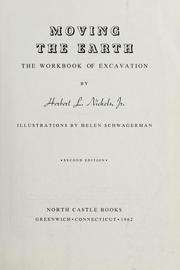 Cover of: Moving the earth: the workbook of excavation.