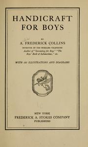 Handicraft for boys by A. Frederick Collins