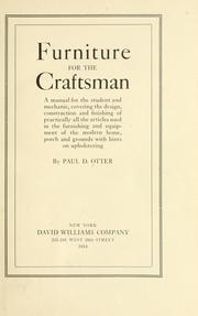 Cover of: Furniture for the craftsman by Paul D. Otter