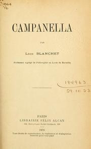 Cover of: Campanella by Léon Blanchet