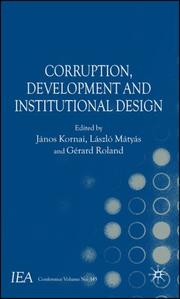 Corruption, development and institutional design
