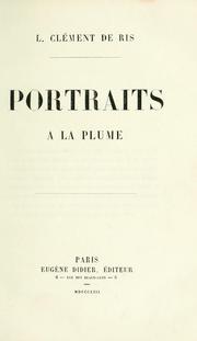 Portraits à la plume by Clément de Ris, L. comte
