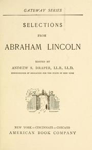 Cover of: ...Selections from Abraham Lincoln