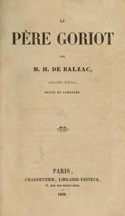 Cover of: Le père Goriot by Honoré de Balzac