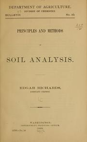 Cover of: Principles and methods of soil analysis. by Edgar Richards