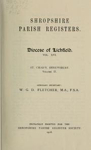 Cover of: Shropshire Parish Registers by Shropshire Parish Register Society.