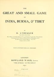 Cover of: great and small game of India, Burma, & Tibet