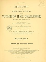 Cover of: Report on the scientific results of the voyage of H.M.S. Challenger during the years 1873-76 by Great Britain. Challenger Office.