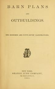 Cover of: Barn plans and outbuildings