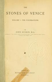 Cover of: The stones of Venice by John Ruskin