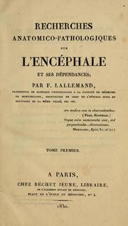 Cover of: Recherches anatomico-pathologiques sur l'enchale et ses dendances.