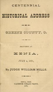Cover of: Centennial historical address by William Mills