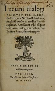 Cover of: Luciani Dialogi aliquot by Lucian of Samosata