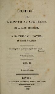 Cover of: London, or, A month at Steven's
