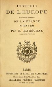 Cover of: Histoire de l'Europe et particulièrement de la France de 1610 à 1789