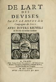 Cover of: De l'art des devises by Pierre Le Moyne