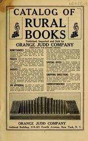 Cover of: Illustrated catalog of rural books. by Orange Judd & Company.