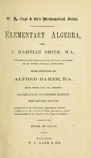 Cover of: Elementary Algebra / with appendix by Alfred Baker by J. Hamblin Smith