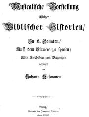 Biblische Historien by Johann Kuhnau