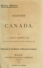 Cover of: History of Canada. by J. Frith Jeffers