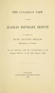 Cover of: The Canadian view of the Alaska boundary dispute