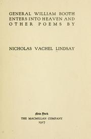 Cover of: General William Booth enters into heaven: and other poems. --