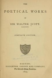 Cover of: The poetical works of Sir Walter Scott, baronet. by Sir Walter Scott