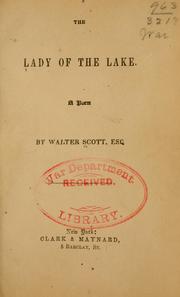 Cover of: The lady of the lake. by Sir Walter Scott