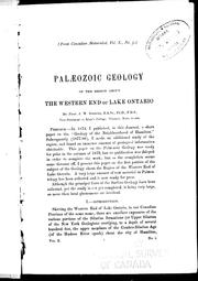 Cover of: Palaeozoic geology of the region about the western end of Lake Ontario