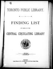 Cover of: Finding list of books in the central circulating library, 1886