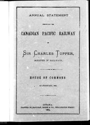 Cover of: Annual statement respecting the Canadian Pacific Railway by Sir Charles Tupper