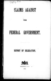 Cover of: Claims against the federal government: report of delegation