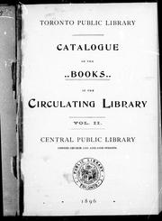 Cover of: Catalogue of the books in the circulating library