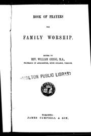 Cover of: Book of prayers for family worship
