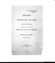 Cover of: Methods of instructing the deaf in the United States: statistics compiled from the American annals of the deaf