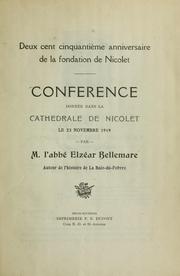 Deux cent cinquantième anniversaire de la fondation de Nicolet by Joseph Elzéar Bellemare