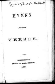 Cover of: Hymns and other verses