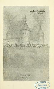 Cover of: Aux temps héroiques