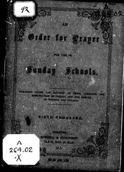 Cover of: An Order for prayer for use in Sunday schools