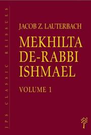 Cover of: Mekilta de-Rabbi Ishmael