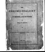 Cover of: Der Eskimo-Dialekt des Cumberland-Sundes