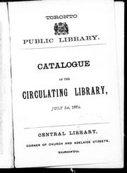 Cover of: Catalogue of the circulating library, July 1st, 1884