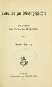 Cover of: Tabellen zur musikgeschichte: ein hilfsbuch beim studium der musikgeschichte