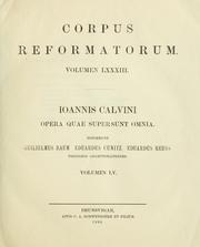 Cover of: Ioannis Calvini Opera quae supersunt omnia by Jean Calvin