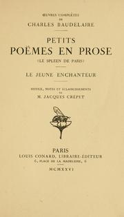 Cover of: Petits poèmes en prose (Le Spleen de Paris): Le jeune enchanteur