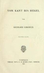 Cover of: Von Kant bis Hegel. by Richard Kroner