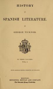 Cover of: History of Spanish literature