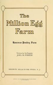 Cover of: The million egg farm by Joel McCamant Foster