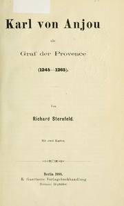 Cover of: Karl von Anjou als Graf der Provence (1245-1265)